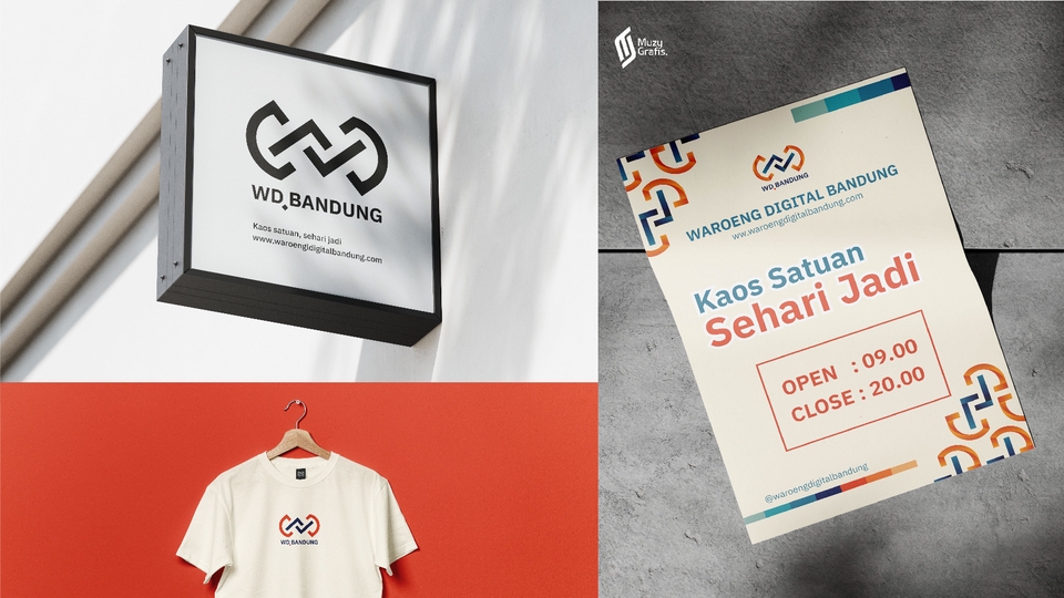 Jasa desain logo untuk warung digital, desain logo warung makan dengan logo WD Bandung