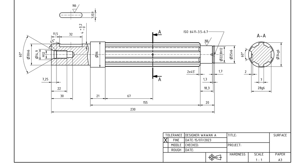 TECHNICAL DRAWING / MANUFACTURING DRAWING / GAMBAR TEKNIK ( CAD