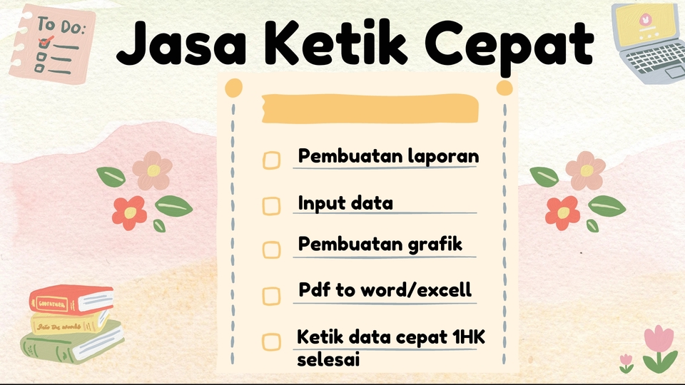 Pengetikan Umum - Pembuatan laporan dan pengetikan lainnya (pengetikan cepat 1HK) - 1