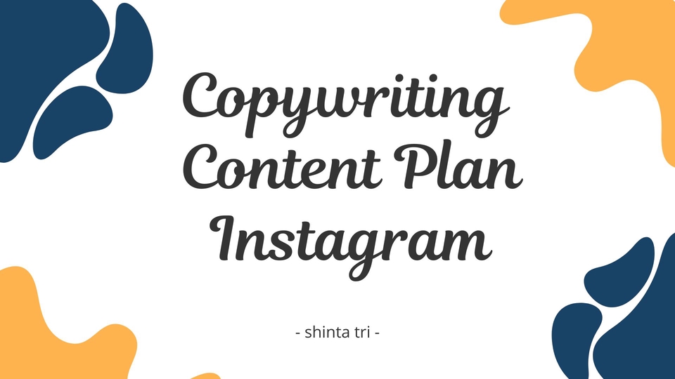 Penulisan Konten - Copywriting content plan instagram - 2