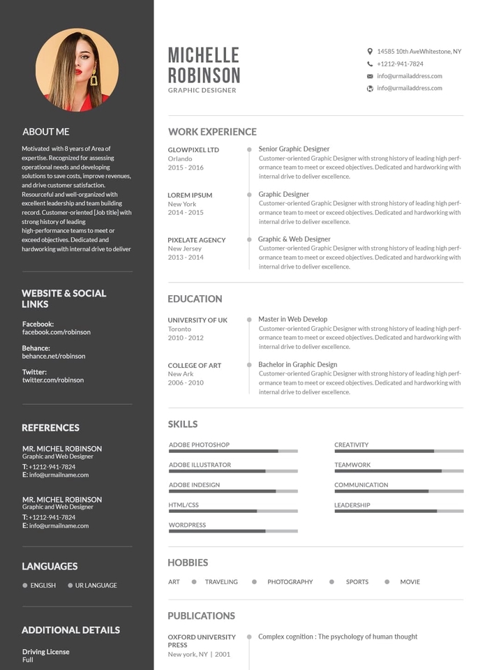 Portfolio & Resume - Desain Template Resume/CV  dan Portofolio fotografi - 5