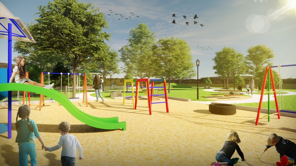 3D & Perspektif - Desain dan 3D Rendering untuk Playground, Community Landscape Park, dan Public Space - 6
