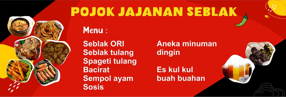 Jasa desain spanduk makanan, desain menu restoran, jasa pembuatan spanduk jajanan, desain spanduk online, harga desain spanduk, desain spanduk unik.