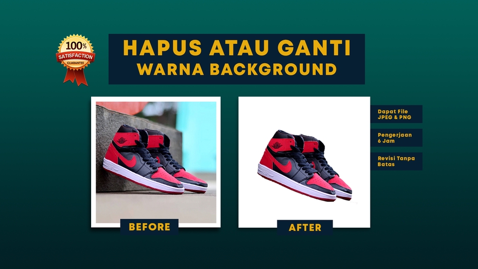 Edit Gambar & Photoshop - Jasa Edit Hapus / Ganti Warna Background Proses Cepat, Revisi Tanpa Batas, Dapat 2 File (PNG & JPEG) - 1