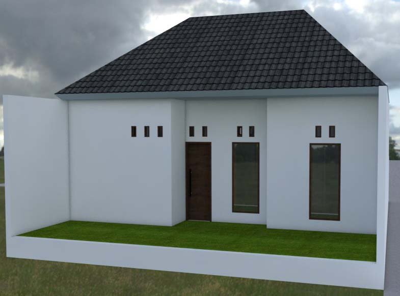 3D & Perspektif - 3d MODELING RUMAH SEDERHANA - 4