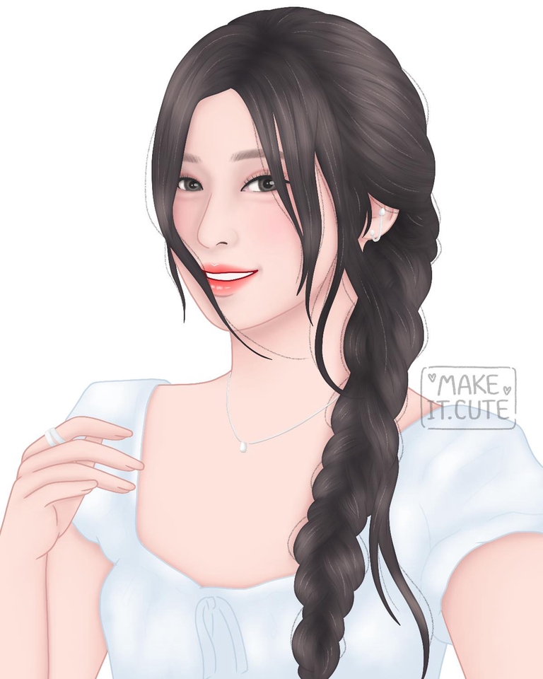 ออกแบบภาพประกอบภาพเหมือนผู้หญิงสวย สไตล์น่ารัก ออกแบบภาพประกอบสวยๆ ออกแบบภาพประกอบฟรีแลนซ์