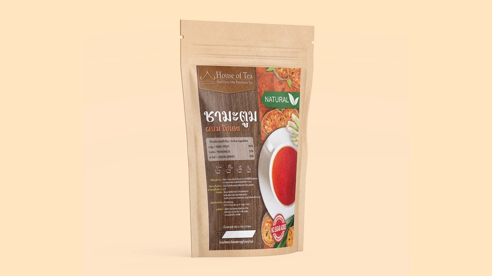 ออกแบบแพคเกจจิ้ง ชา ธรรมชาติ