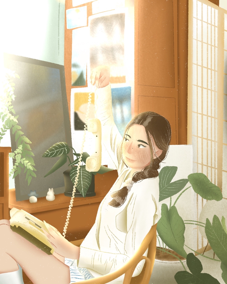 รับวาดรูปการ์ตูนอนิเมะหญิงน่ารัก สไตล์มินิมอล