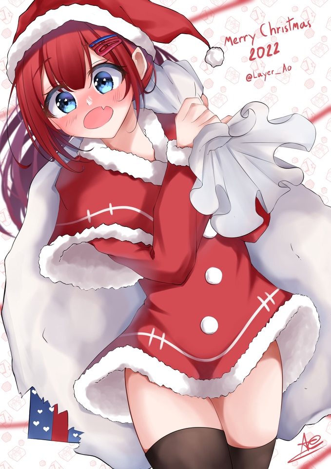 รับวาดรูปการ์ตูนอนิเมะหญิง น่ารัก สไตล์คริสต์มาส