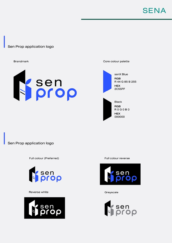 ออกแบบ Corporate Identity บริษัท Sena Prop: โลโก้ แบรนด์และสี