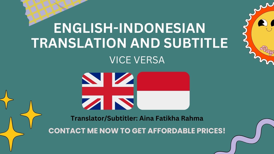 Penerjemahan - ENG-IND & IND-ENG TRANSLATOR AND SUBTITLER - 1
