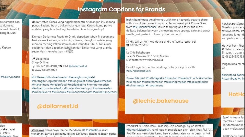 Caption Sosial Media - JASA PENULISAN CAPTION INSTAGRAM - COPYWRITING BERPENGALAMAN - 1