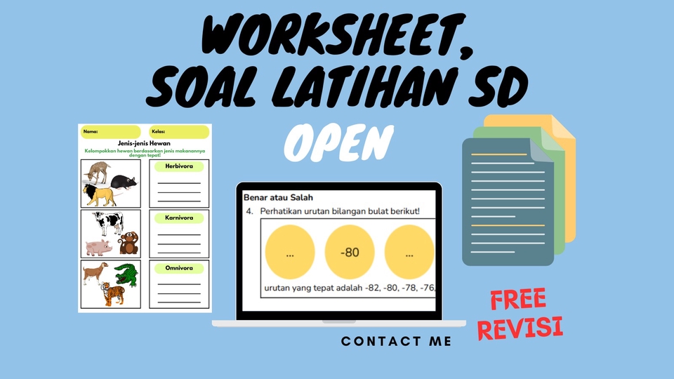 Pengetikan Umum - Jasa Pembuatan Worksheet & Soal Latihan Sekolah Dasar - 1