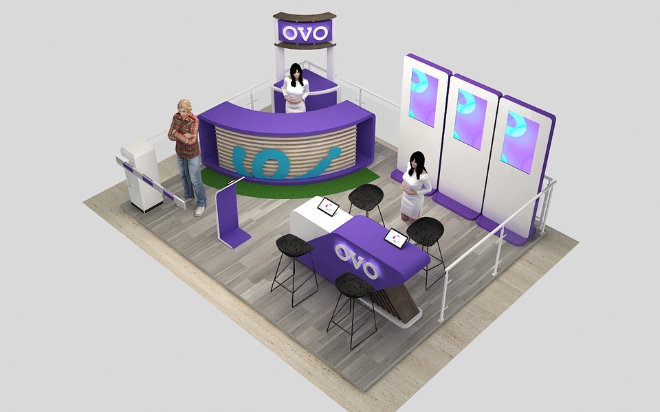 3D & Perspektif - 3d desain booth Pameran - 4