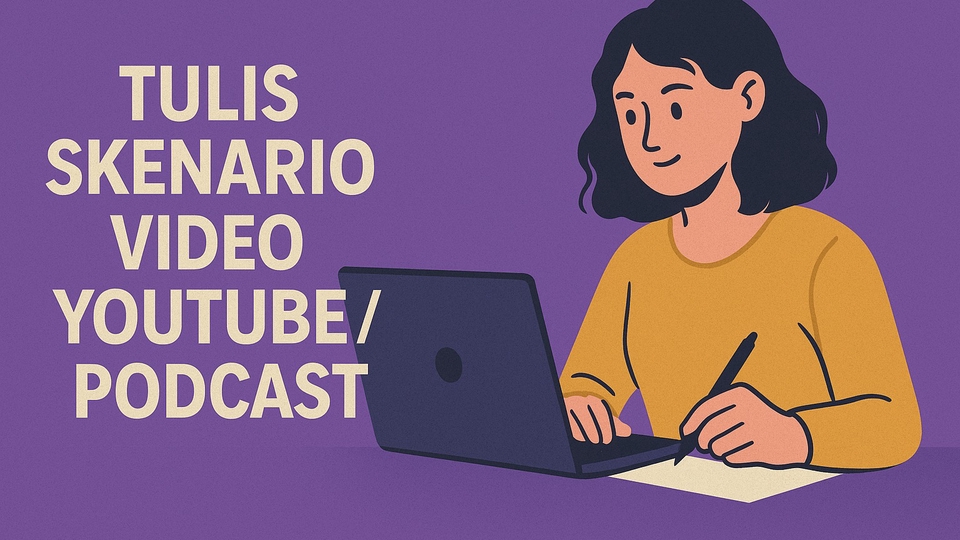 Jasa penulis skenario video YouTube dan podcast profesional.  Penulis konten freelance Indonesia.
