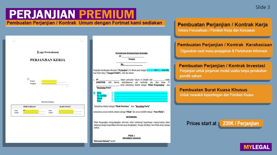 Hukum - Pembuatan  draft Perjanjian Kerjasama dan Dokumen Hukum Lainnya - 3