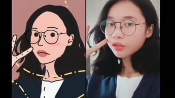 Gambar Potret - Portrait ilustrasi simpel dan lucu 1 hari jadi - 1