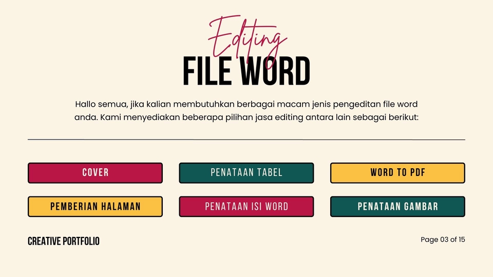JASA EDITING WORD