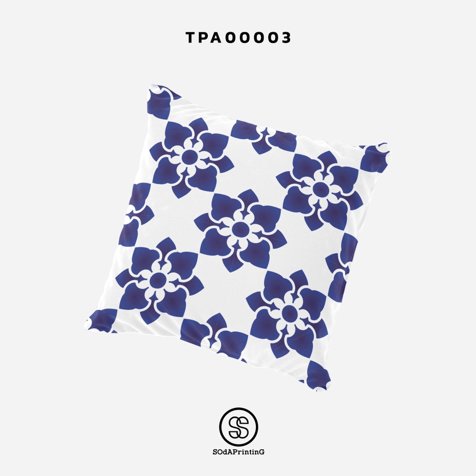 ของพรีเมี่ยมผ้ารองแก้วลายดอกไม้สีน้ำเงินขาว รับผลิตของพรีเมี่ยม OEM คุณภาพสูง TPA00003 ผลิตสินค้าพรีเมี่ยม ราคาถูก