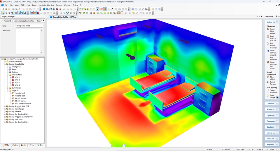 3D & Perspektif - Simulasi Penerangan Ruangan (DiaLux Software) - 2
