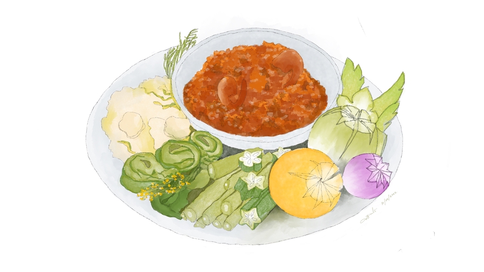 วาดภาพประกอบ - Water Color Art : Traditional Thai food - 12