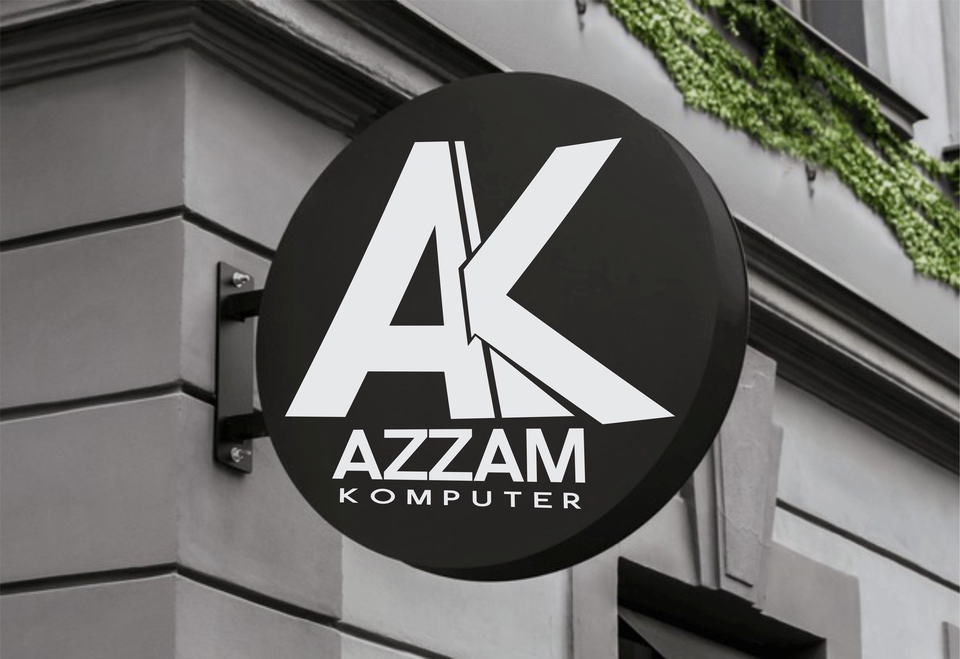 Desain logo modern dan profesional untuk bisnis komputer "Azzam Komputer"