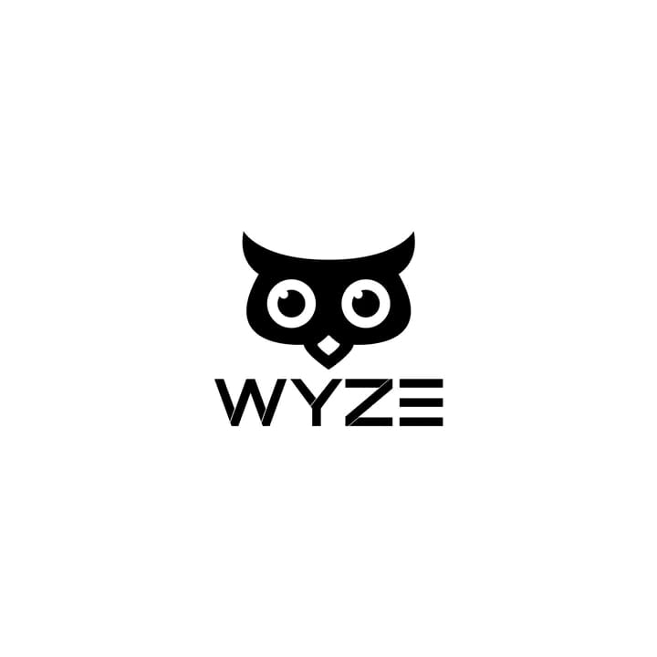 Logo burung hantu untuk platform freelance Wyze, cocok untuk jasa desain logo online dan logo perusahaan.