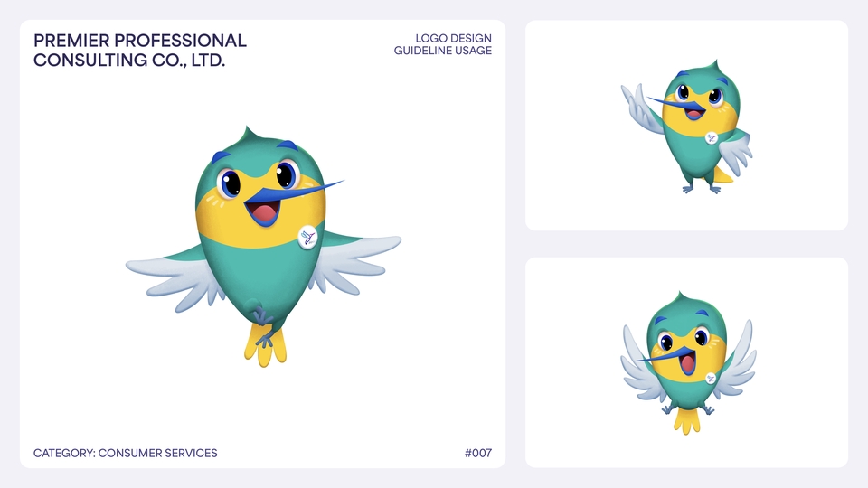 ออกแบบตัวการ์ตูนนก ออกแบบมาสคอต สไตล์ญี่ปุ่น