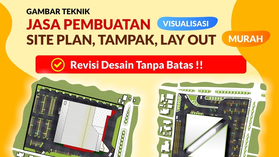 Visualisasi Site Plan, LayOut, Tampak bangunan by Corel/Photoshop -- Jasa Tugas Arsitektur