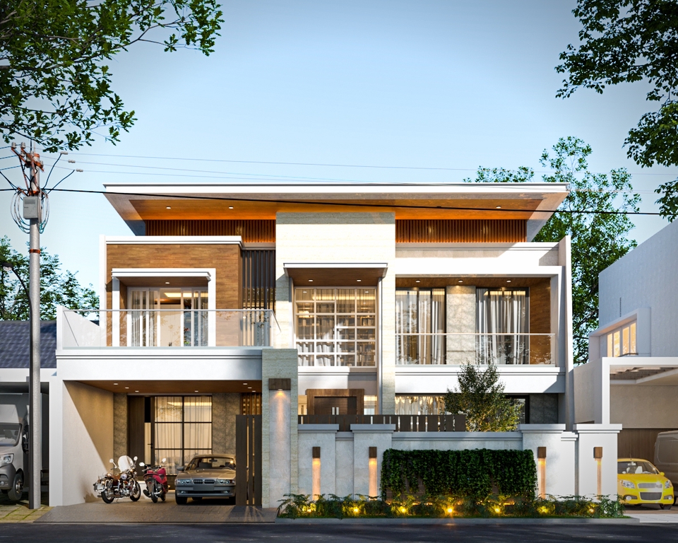 3D & Perspektif - Render realistis eksterior rumah, apartemen, dan perumahan developer. - 7