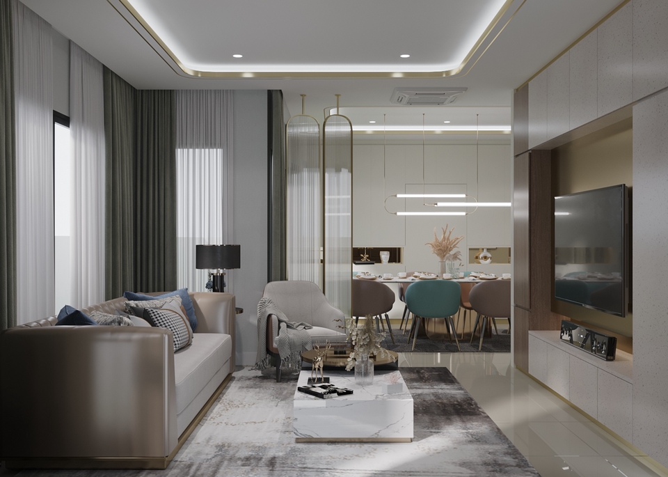 รับออกแบบตกแต่งภายในบ้านหรูสไตล์โมเดิร์น