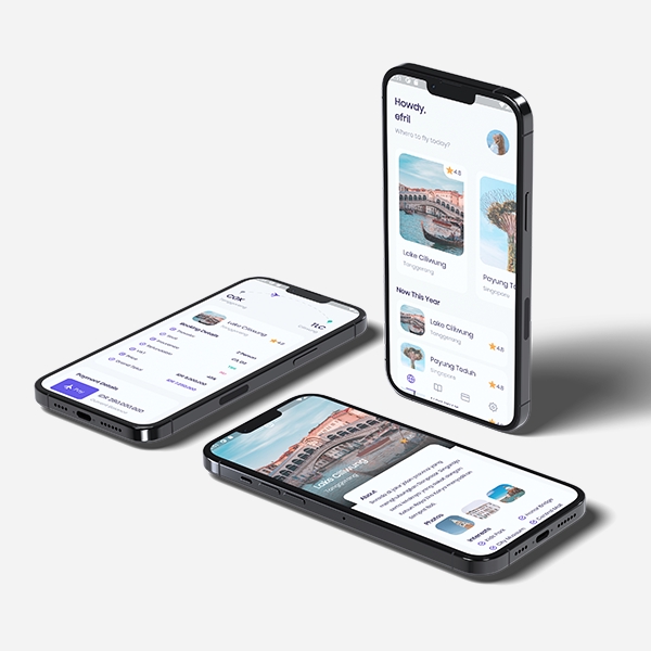 Jasa pembuatan aplikasi mobile android dan ios, contoh aplikasi untuk memesan dan menemukan tempat wisata.