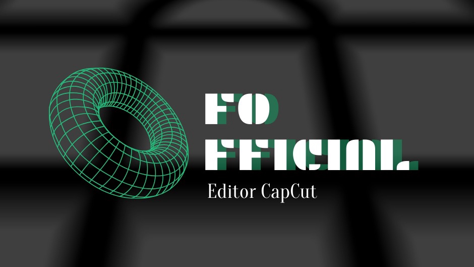 Logo FO OFFICIAL dengan desain lingkaran abstrak dan tulisan "FO OFFICIAL" di bawahnya. Editor CapCut.
