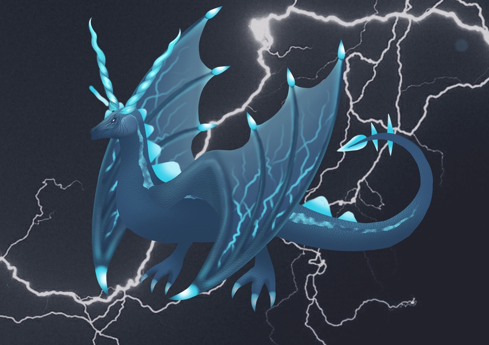 รับวาดรูปมังกรไฟฟ้า ดิจิตอลเพ้นท์