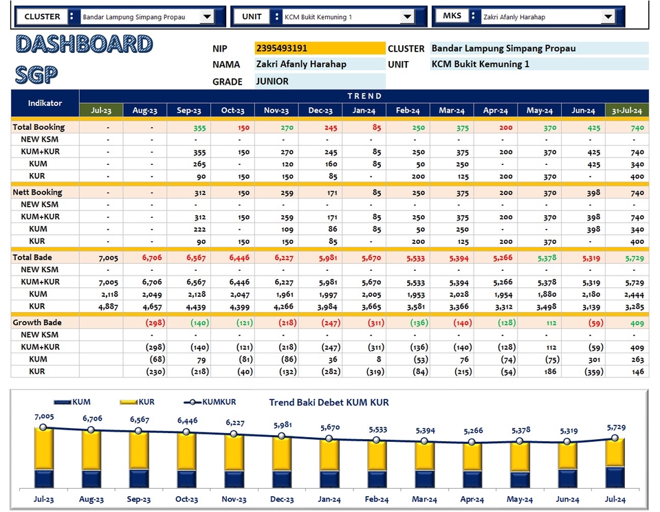 Jasa data entry freelance Indonesia: Dashboard data entry bulanan, grafik tren, dan analisis data excel.  Input data online, pengumpulan data, entri data.