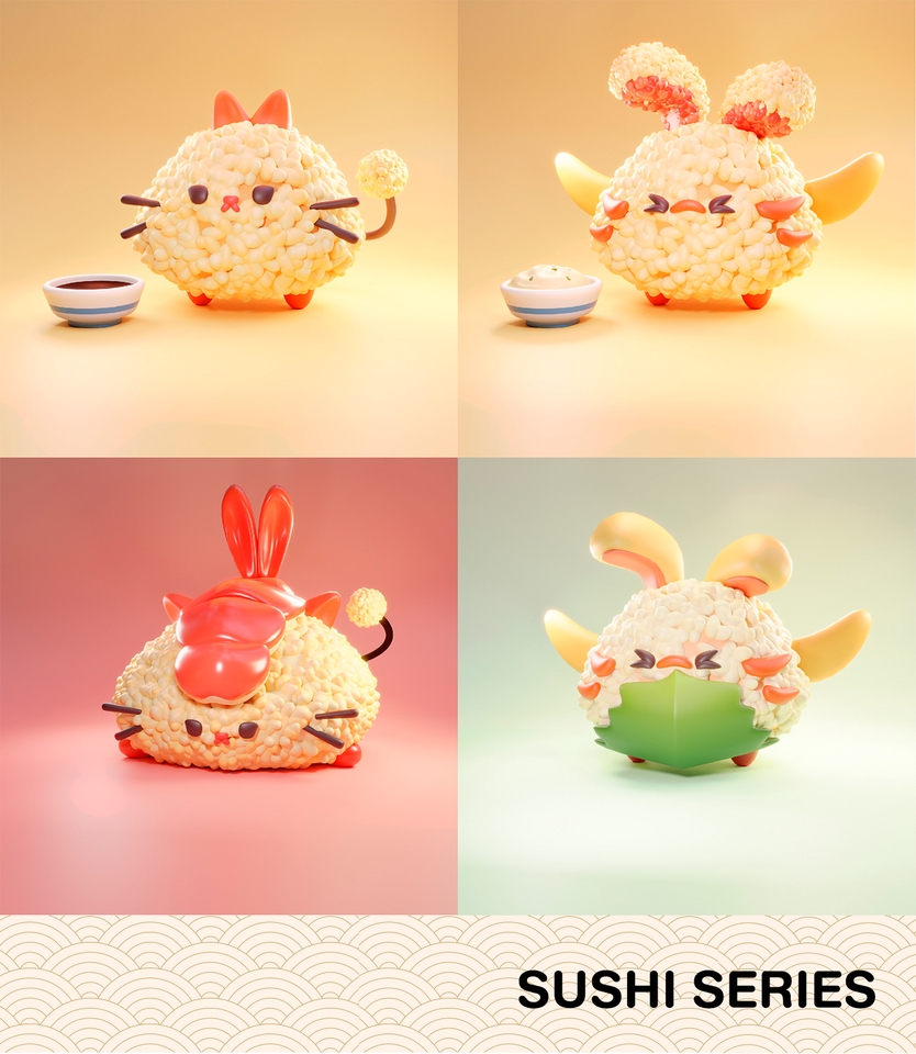 รับปั้นโมเดล 3d น่ารัก สไตล์ญี่ปุ่น 3d model packshot สินค้า 3 มิติ