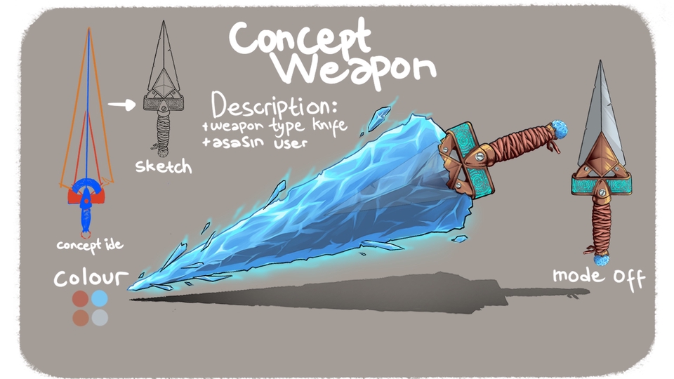 Desain Karakter - weapon design, item game, and concept art - 2