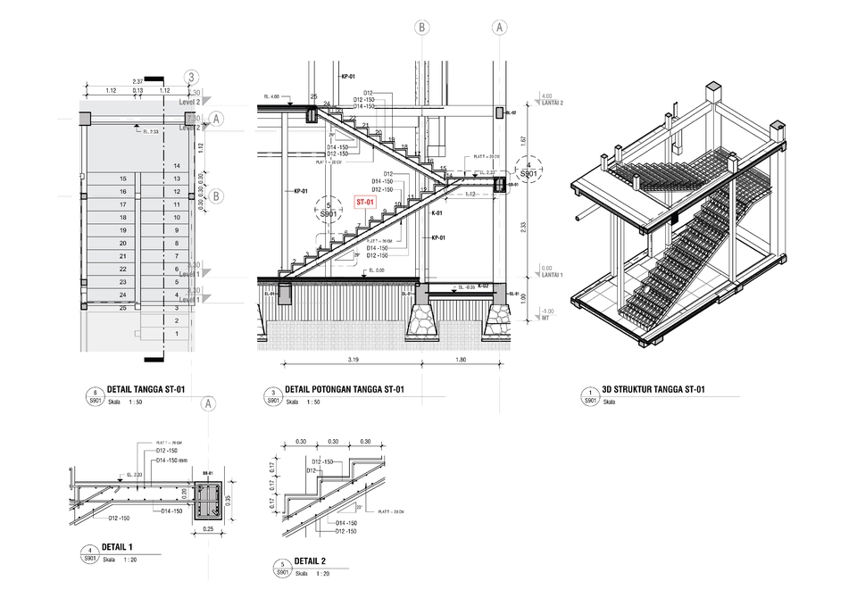 CAD Drawing - Jasa Gambar Kerja BIM - DED (ARS, STR, MEP) dengan REVIT - 7