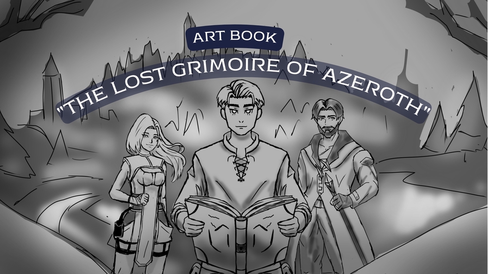 ออกแบบตัวละครแฟนตาซี วาดตัวละครในวรรณคดี สร้างตัวละคร ดีไซน์คาแรคเตอร์ สำหรับหนังสือภาพ "The Lost Grimoire of Azeroth" งานออกแบบตัวละครมืออาชีพ