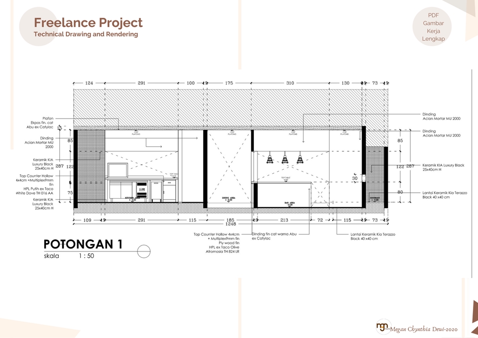 CAD Drawing - Drafting Gambar Kerja 2D - 3