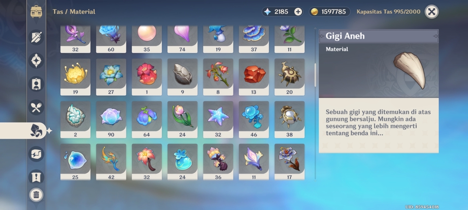 Jasa Joki Genshin Impact, Joki Eksplorasi Genshin Impact, Joki Quest Genshin, Gigi Aneh Material Genshin Impact