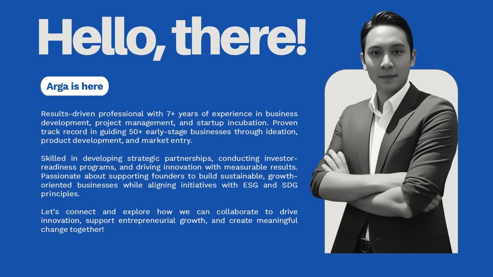 Arga, Konsultan Membangun Bisnis berpengalaman 7+ tahun, membantu startup dan UKM untuk tumbuh.