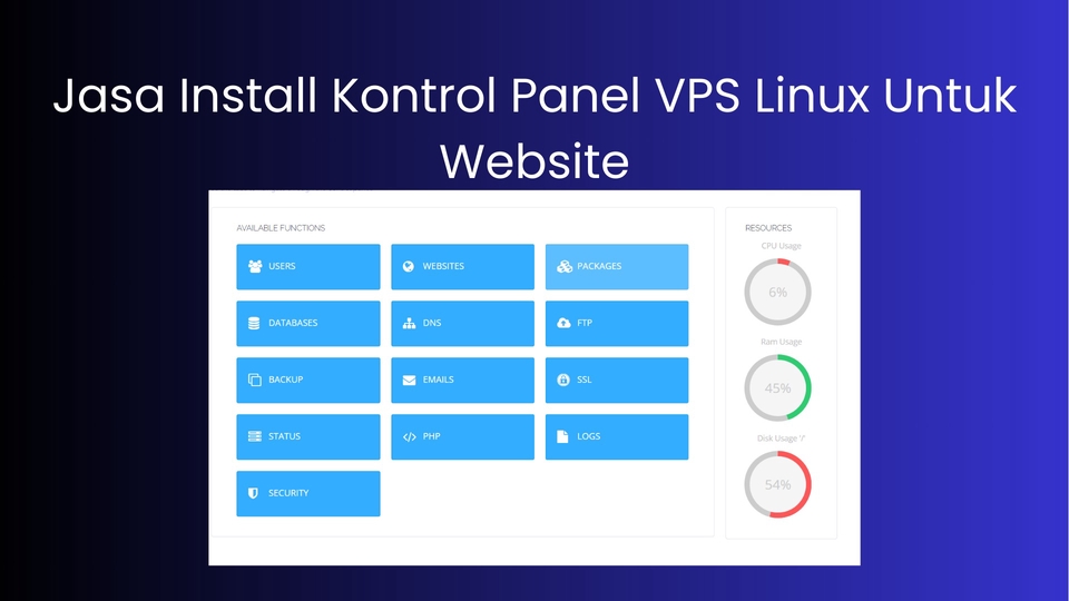 Jasa Install Kontrol Panel VPS Linux Untuk Website