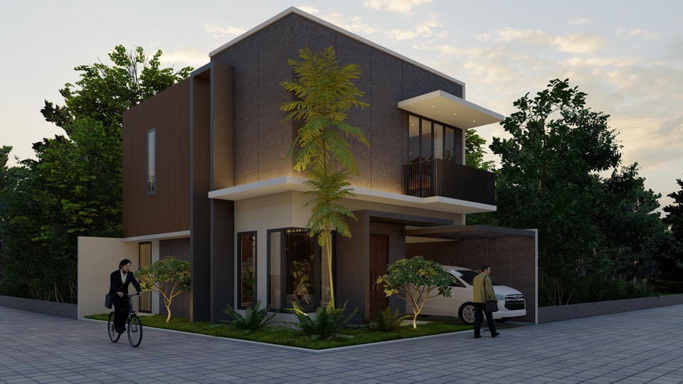 Jasa pembuatan video animasi 3D untuk rumah modern dengan desain minimalis