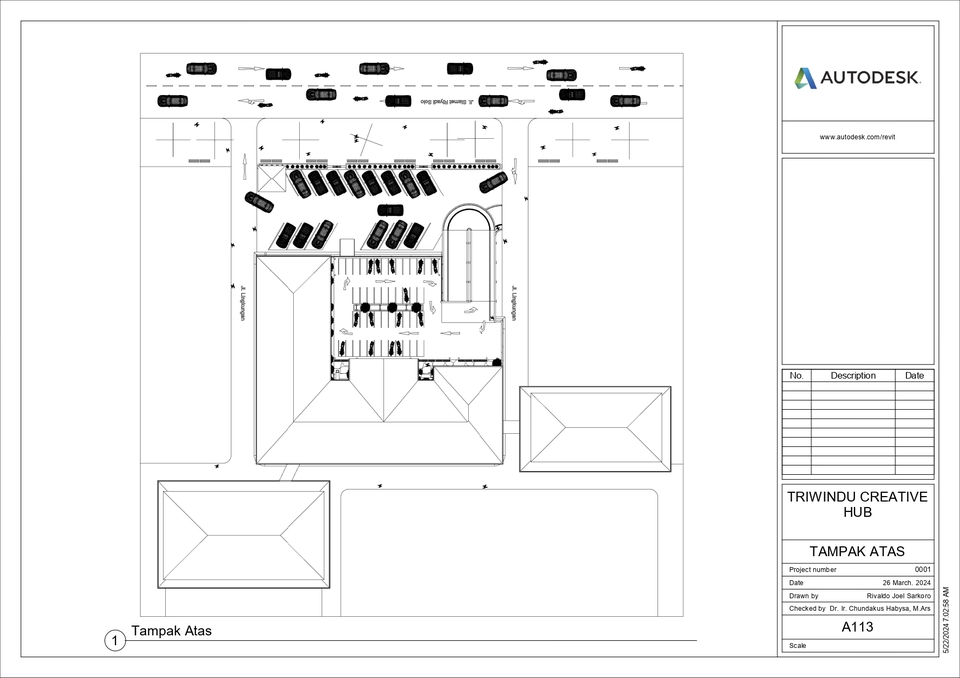 Jasa drafter autocad untuk desain denah bangunan tempat parkir dengan detail lengkap