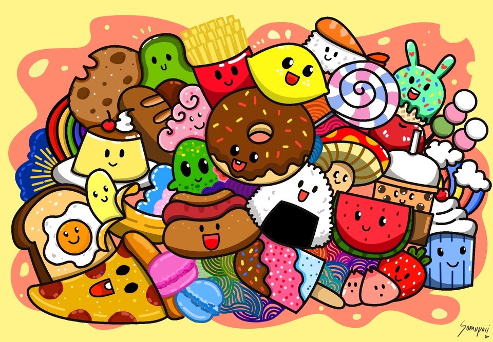วาดภาพการ์ตูน - รับวาดภาพสไตล์ Doodles Arts ลายเส้นน่ารักๆ - 4