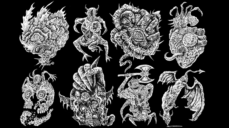 Gambar dan Ilustrasi - Desain ilustrasi dark art, horor, gore, dan brutal untuk brand dan cover album band - 6