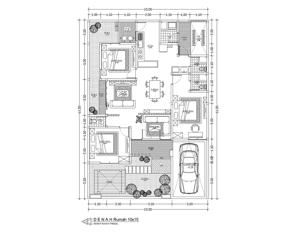 CAD Drawing - Jasa Gambar denah rumah 2D harga per rumah - Sehari bisa jadi - 4