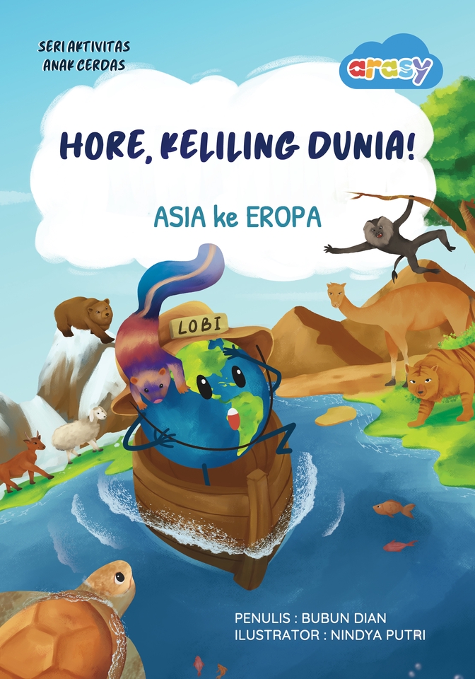 Jasa ilustrasi gambar kartun dunia dengan karakter hewan dan berbagai tempat wisata di asia dan eropa