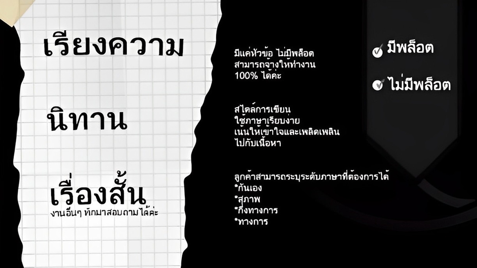 เขียนนิยาย / เรื่องสั้น - รับเขียนเรียงความ,เรื่องสั้น,นิทาน - 1